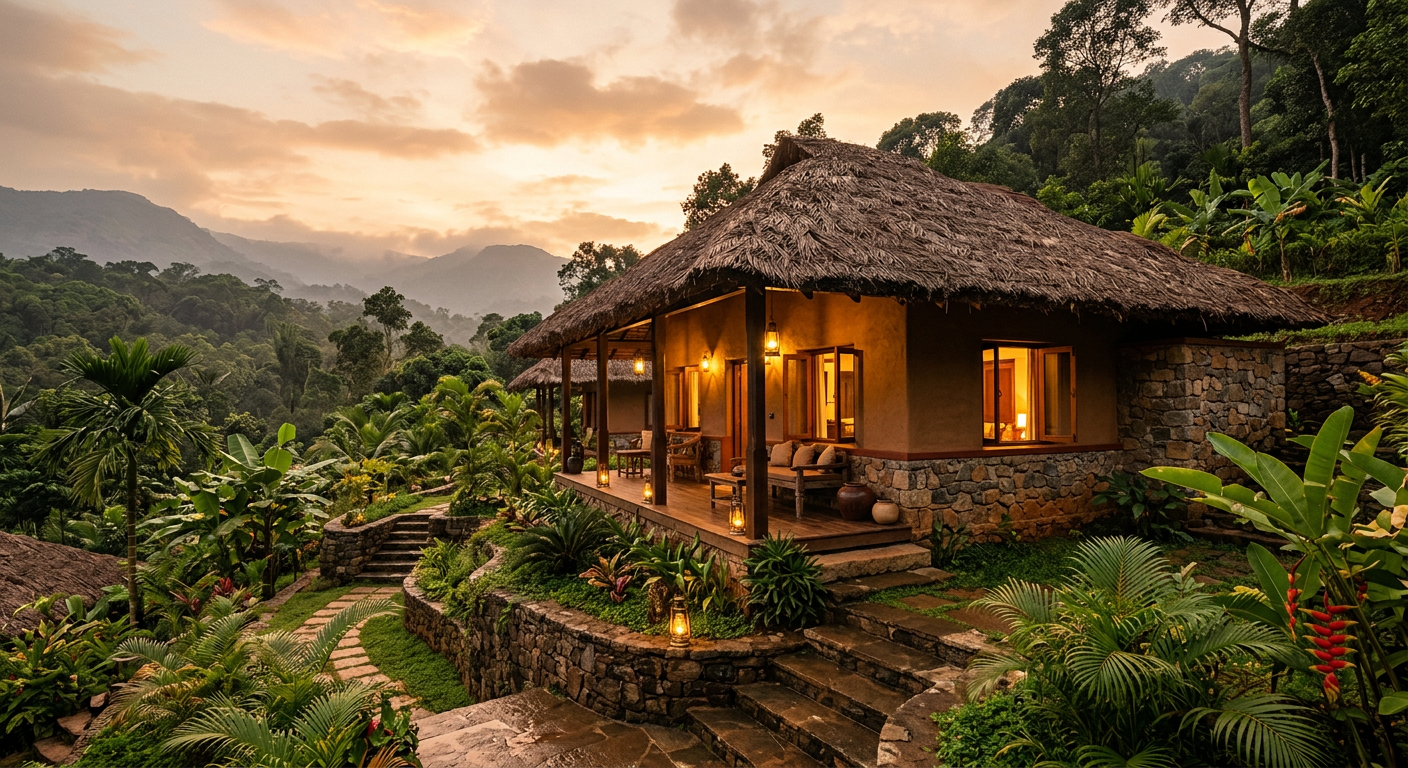 Terraced earth cottages