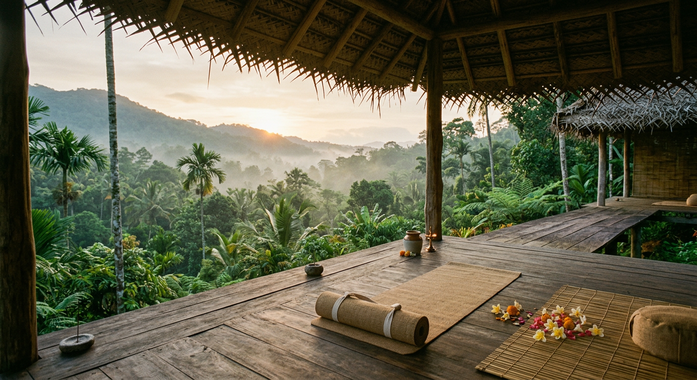 Dawn at Athir — Yoga as the mist lifts